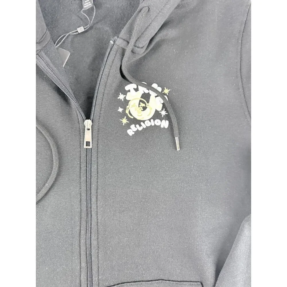 True Religion Hoodie Men's Medium Buddha Jet Black